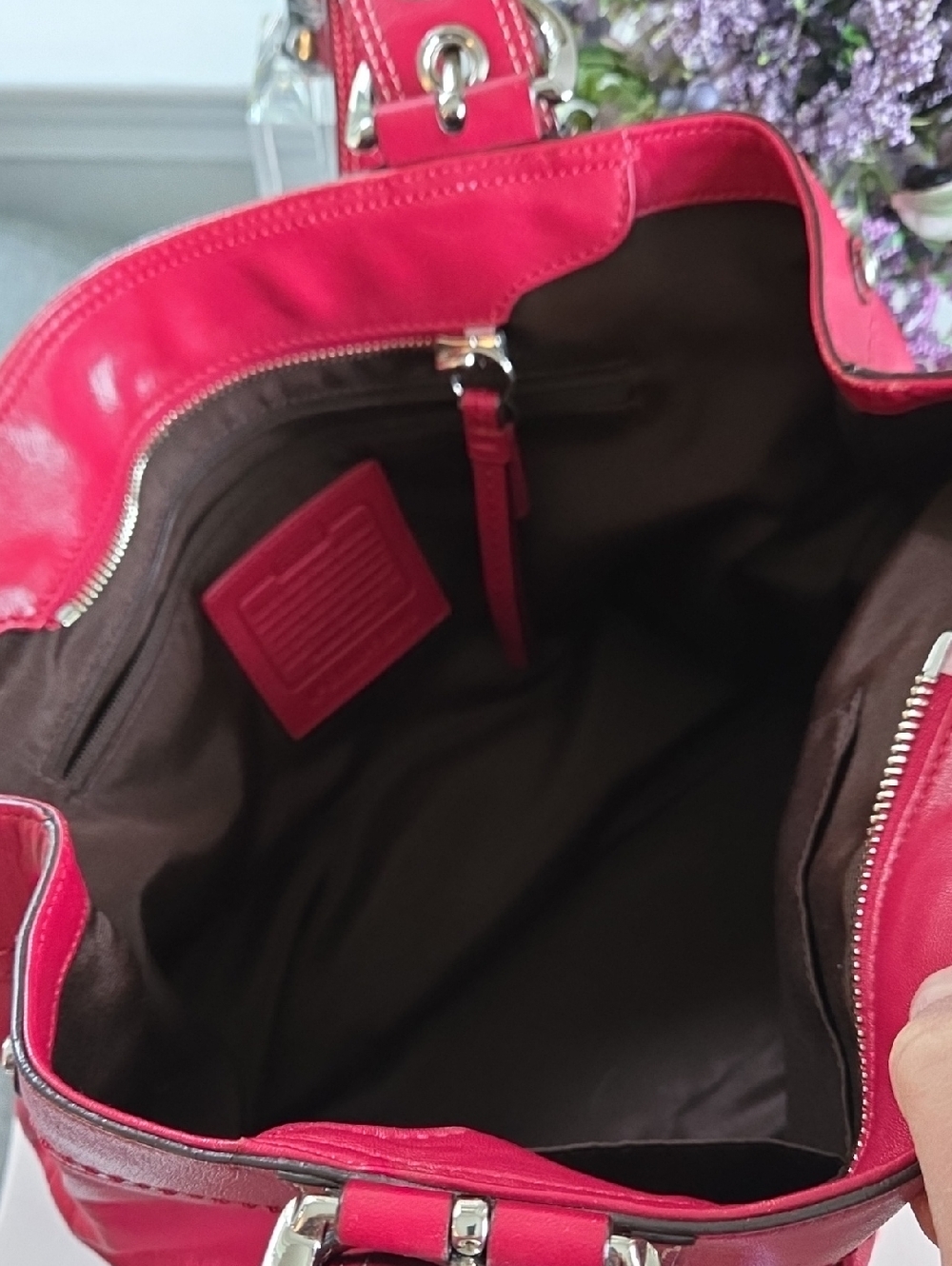 COACH Red Medium SOHO Pleated Leather Shoulder Bag 2006 - Picture 14 of 15